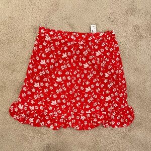NWT- JCrew Mercantile Red Floral Skirt- size 6